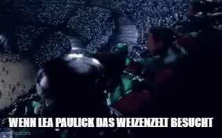 Wenn Lea Paulick das Weizenzelt besucht: Alle in einem futuristischen riesigen Stadion jubeln.